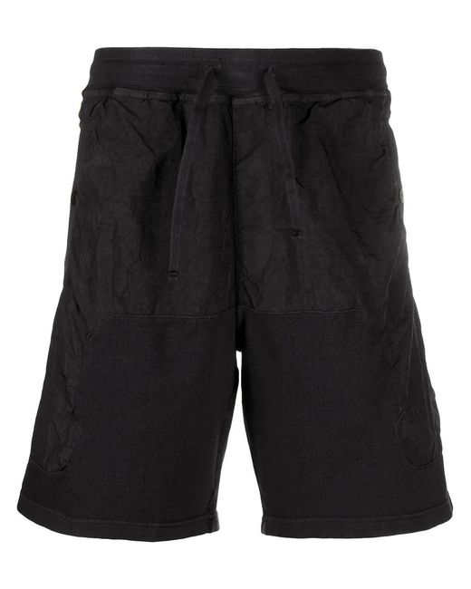 Stone Island Shadow Project Black Contrast Panel Shorts for men