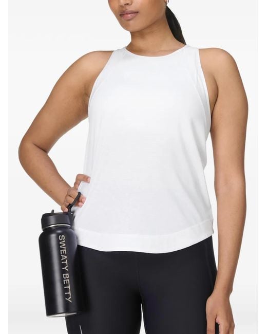 Sweaty Betty White Breathe Easy Mesh Run Tank Top