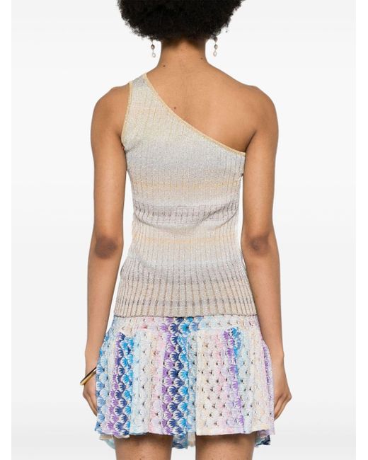 Missoni White One-Shoulder Knitted Top