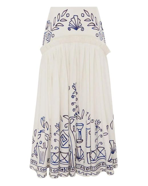 Jupe Leela À Coupe Mi-Longue ALÉMAIS en coloris White