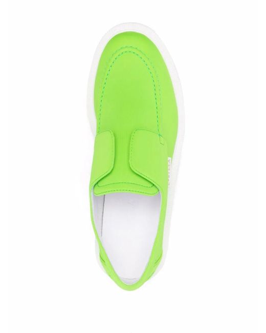 Le Silla Green Slip-On Leather Loafers