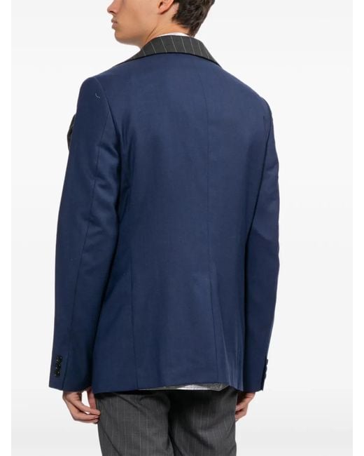 Comme des Garçons Blue Pinstripe Panel Jacket for men