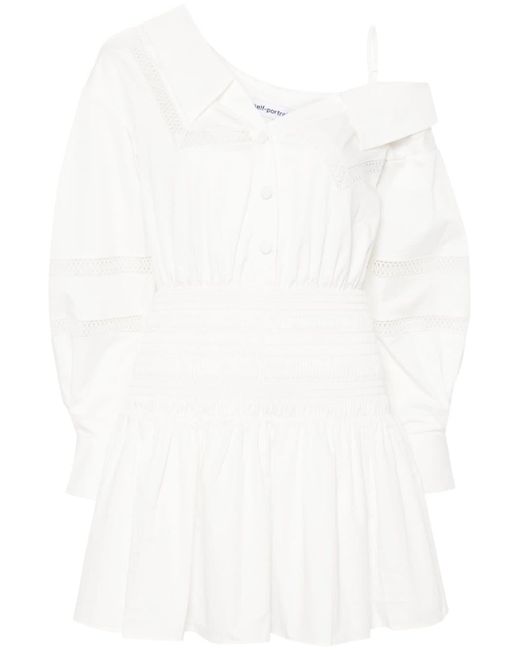 Self-Portrait White Cotton Mini Dress