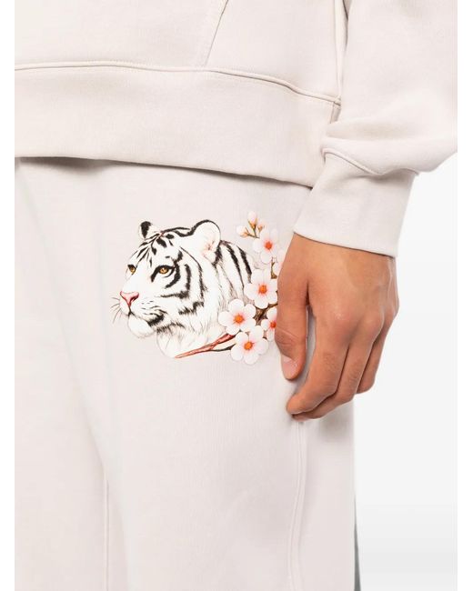 Melt White Tiger-Print Track Pants for men