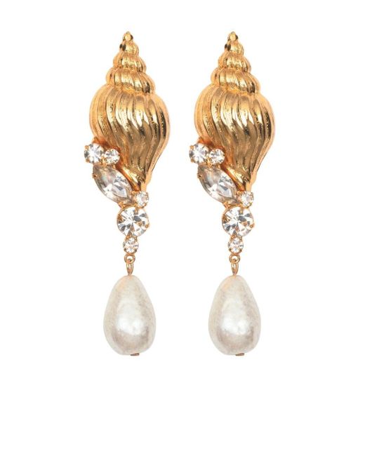 Jennifer Behr White Aspene Pearl-detailing Earrings