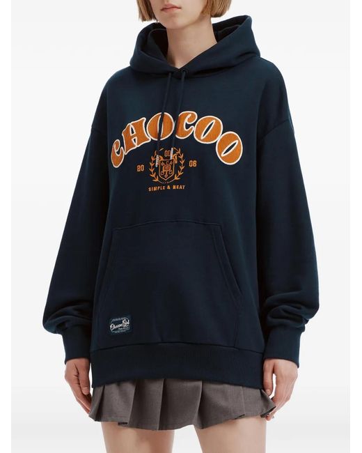 Chocoolate Blue Logo-Embroidered Hoodie