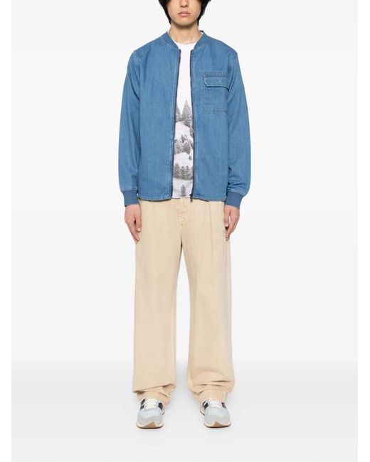 SPORT b. by agnès b. Blue Logo-Patch Jacket for men