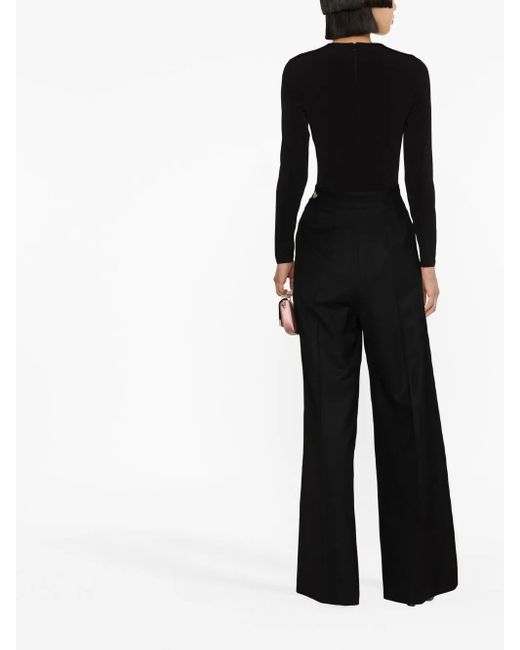 Atu Body Couture Black Crew-Neck Long-Sleeved Bodysuit