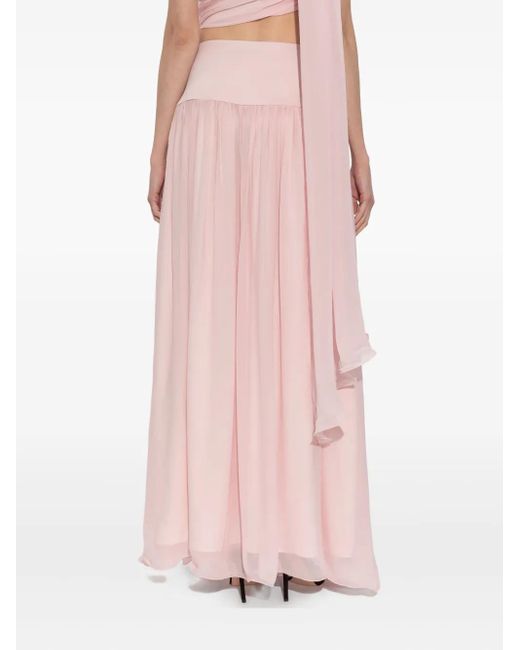 Posse Pink Solene Gathered Maxi Skirt