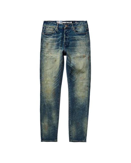 BBCICECREAM Blue Embroidered Bootcut Jeans for men