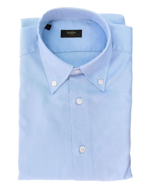 Barba Napoli Button-Down Overhemd in het Blue voor heren