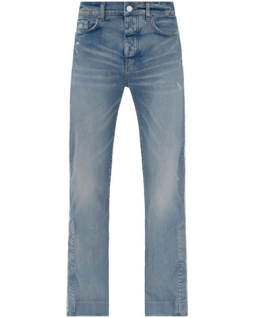 Amiri Blue Crystal-Embellished Flared Jeans for men
