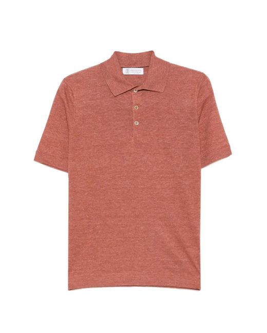 Brunello Cucinelli メンズ ピンク ポロシャツ 【公式通販】
