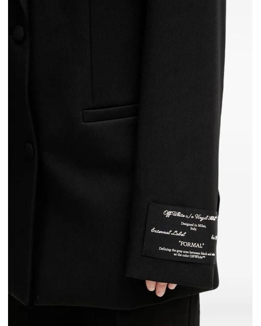 Off-White c/o Virgil Abloh Black Blazer Boutonné À Patch Logo