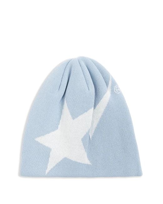 A Bathing Ape Blue Logo Beanie Hat for men