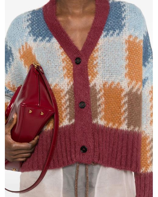 Marni Red V-Neck Cardigan
