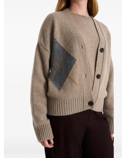 Pringle of Scotland Natural Argyle Cashmere Cardigan