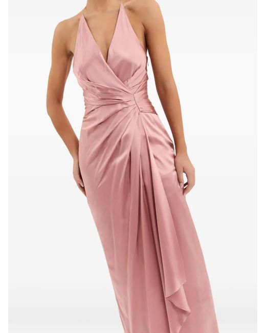 Rebecca Vallance Pink Billy V-Neck Maxi Dress