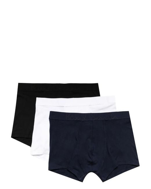 Paul Smith Blue Logo-Waistband Briefs (Pack Of Three) for men