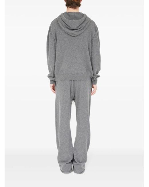 Maison Margiela Gray Wool And Cashmere Sweatshirt With Hood for men