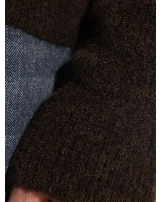 Rick Owens Black High-Neck Alpaca Wool Sweater for men
