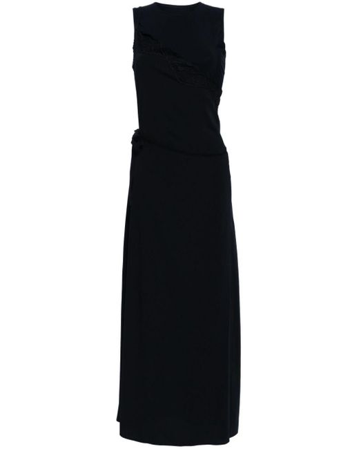 Vestido largo con detalle de encaje MM6 by Maison Martin Margiela de color Black