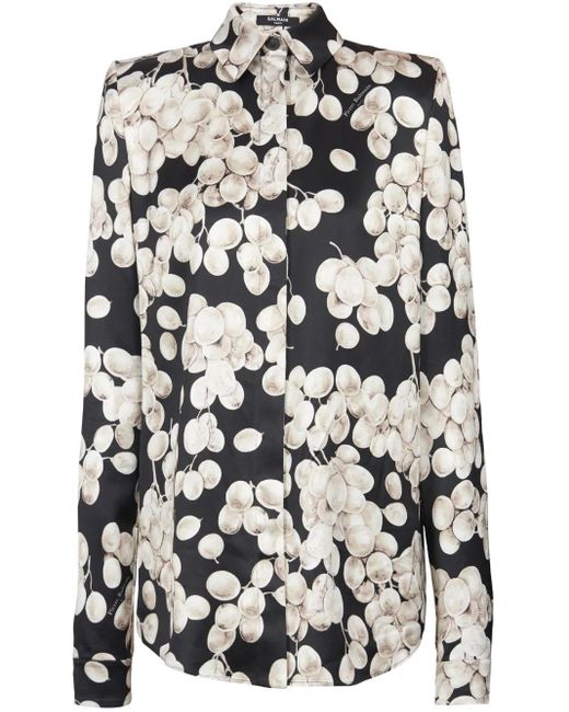 Balmain Blouse Met Print in het Black