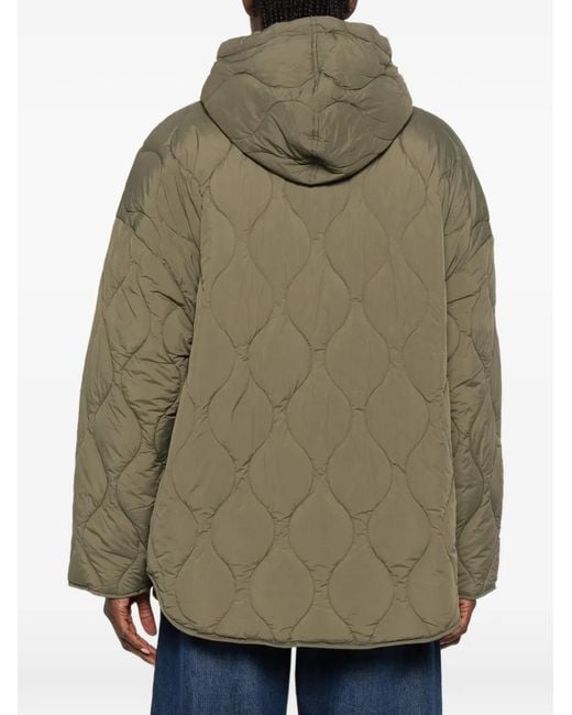 Closed Green Quilted Hooded Jacket