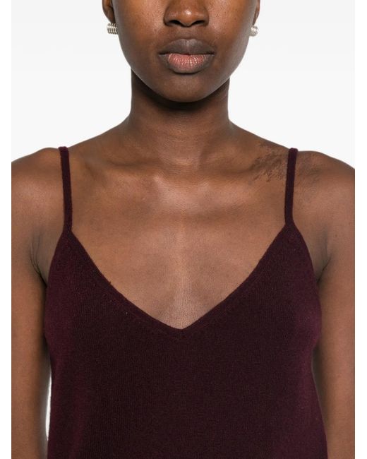 Bompard Purple V-Neck Cashmere Tank Top