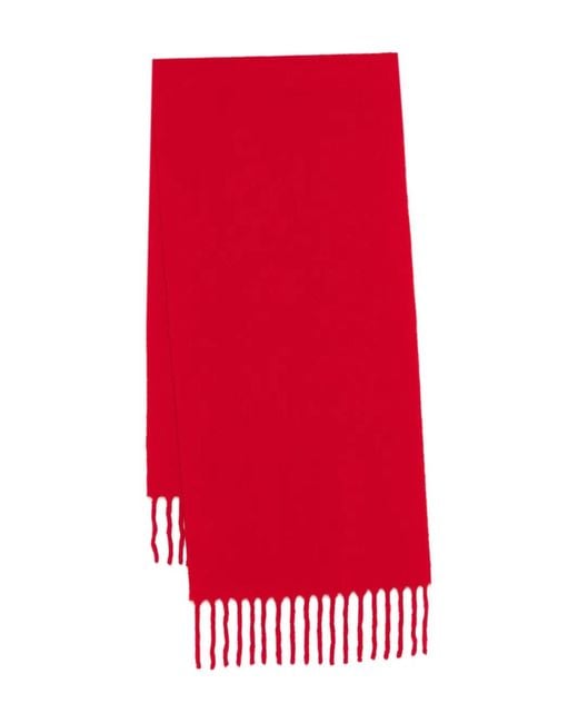 Totême  Red Fuzzy Schal Mit Fransen