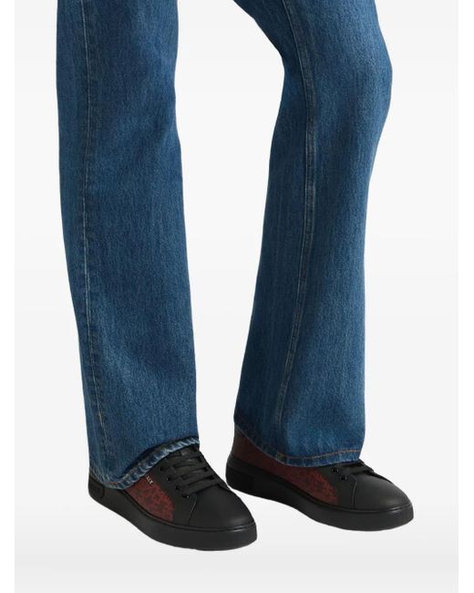 Bally Brown Printed Miky Leather Sneakers for men