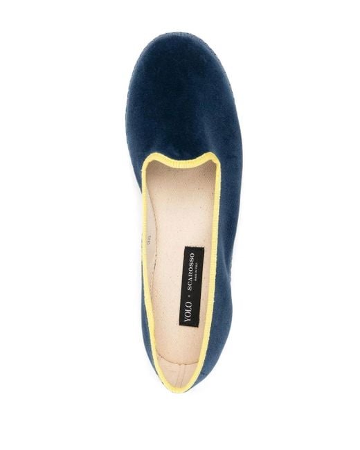Scarosso Blue X Yolo Seaside Velvet Slippers