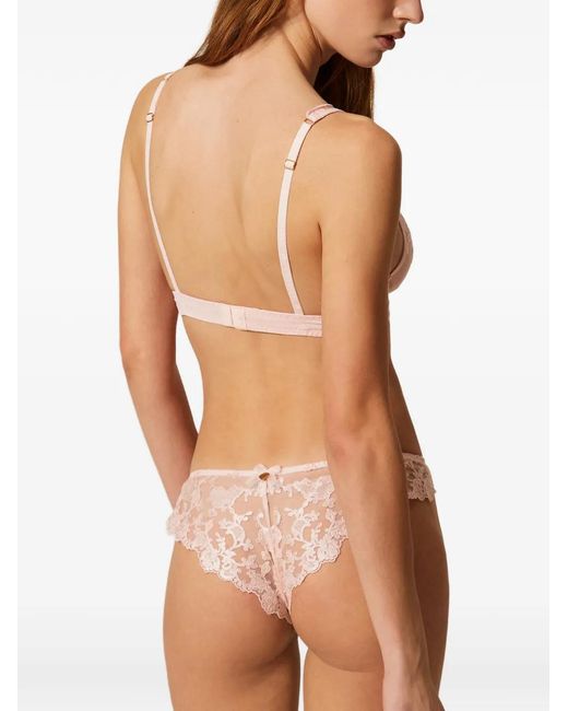 Twinset Natural Embroidered Tulle Underwired Bra