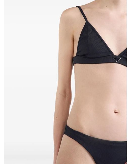 Prada Ribgebreide Bikini in het Blue