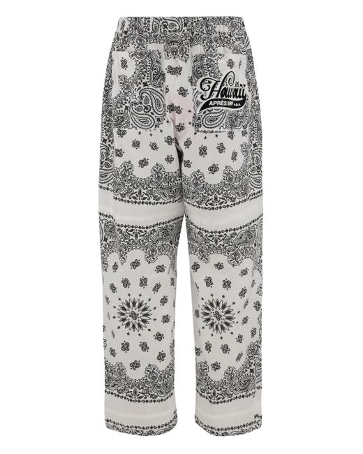 APRÈS SURF Gray Bandana-Pattern Trousers