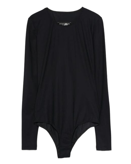 MM6 by Maison Margiela Black Long-Sleeve Bodysuit