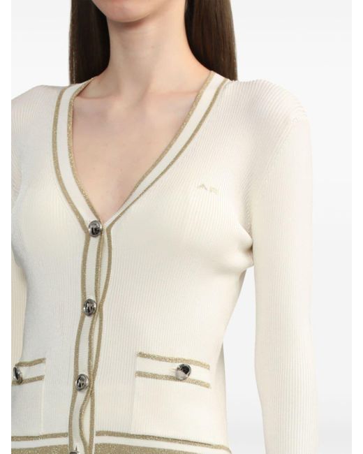 Alessandra Rich White Cable-knit Cardigan