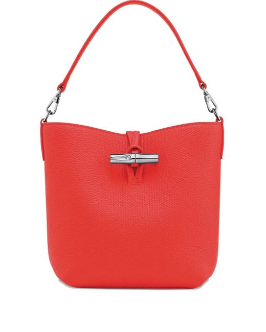 Longchamp Red Mini Le Roseau Bucket Bag
