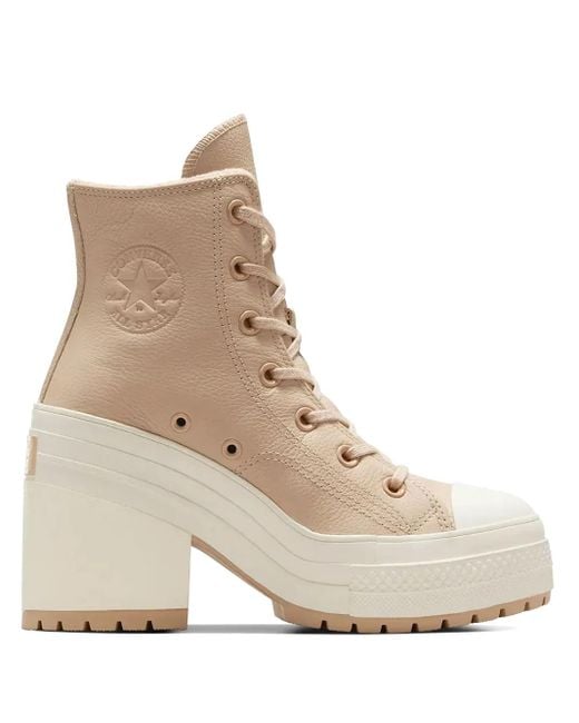 Converse Natural Chuck 70 De Luxe Heel Platform Weatherized Leather Sneakers