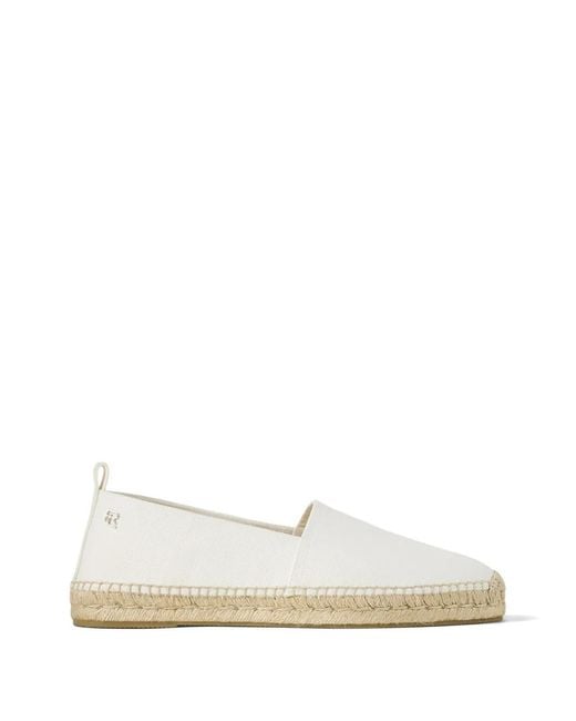 Ralph Lauren White Logo-Plaque Espadrille for men