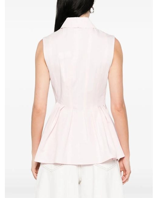 Sportmax Pink Chemise Certosa À Design Plissé