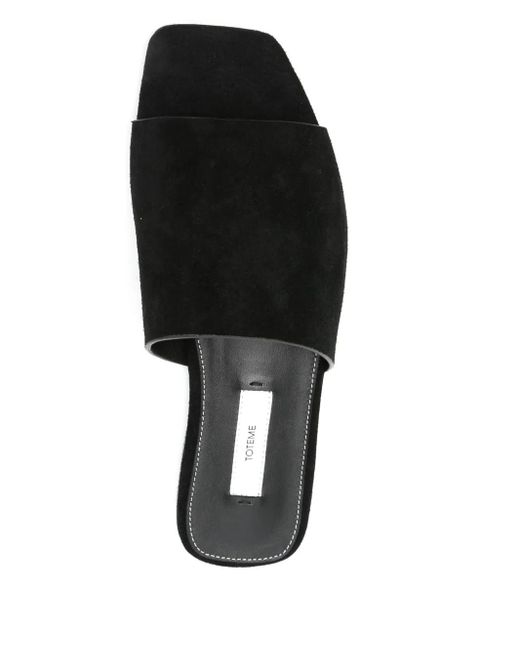 Totême  Velour-leather Sandals Black