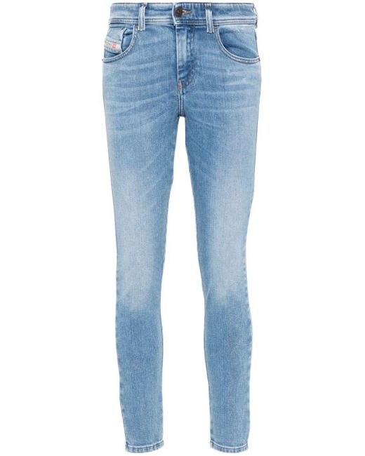 Jeans a vita media Slandy 2017 di DIESEL in Blue