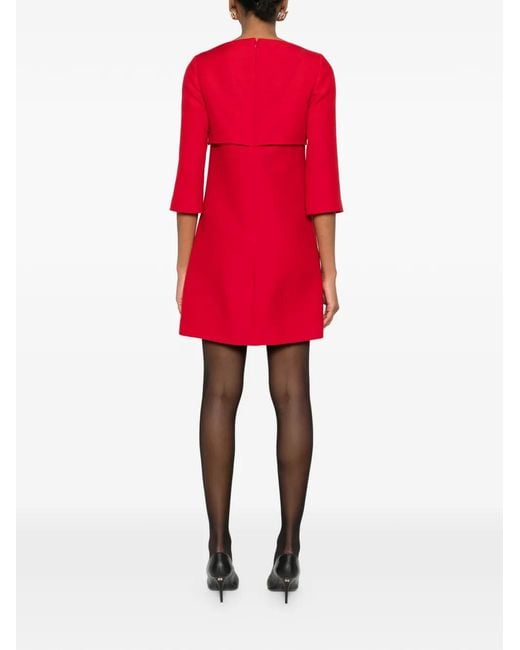 Valentino Garavani Red Bow-Detail Mini Dress