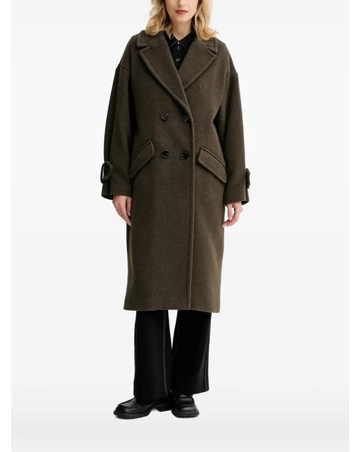Sessun Black Double-Breasted Coat
