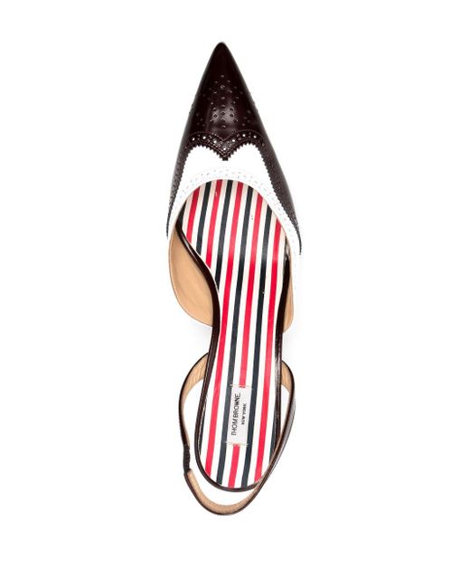 Thom Browne Red Slingback-Pumps mit Budapestermuster 70mm