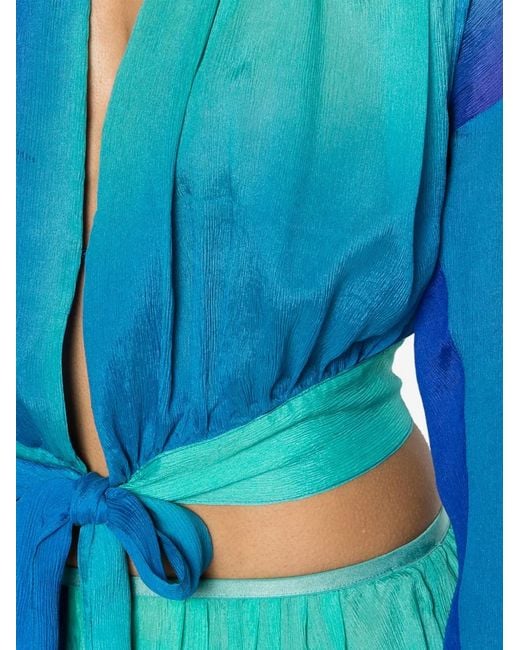 Forte_forte Blue Ombré-Effect Silk Blouse