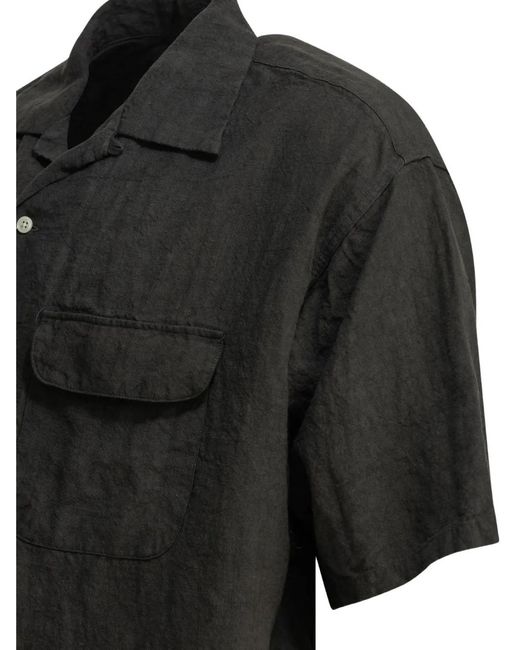 Beams Plus Black Chemise En Lin À Manches Courtes for men