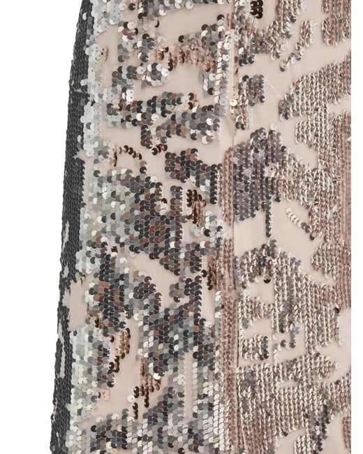 Ouí White Sequin-Embellished Midi Skirt