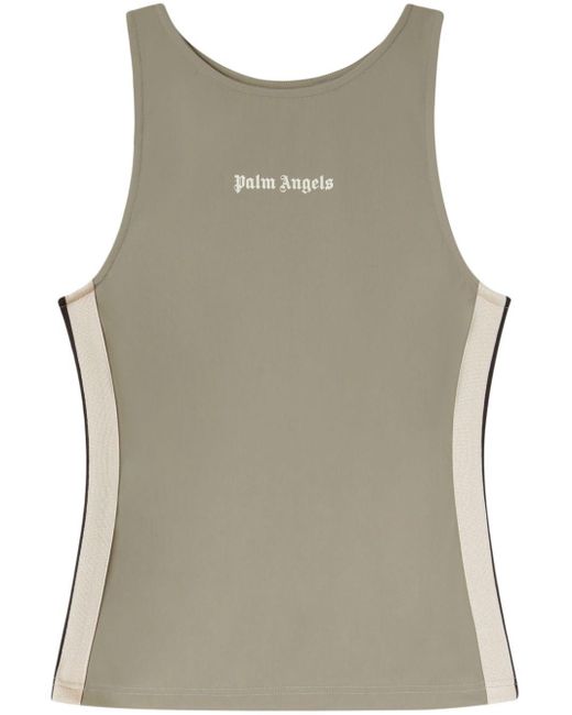Palm Angels Gray Logo-print Tank Top